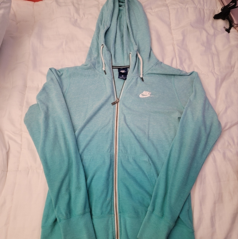 Zip-up Nike teal ombre hoodie
